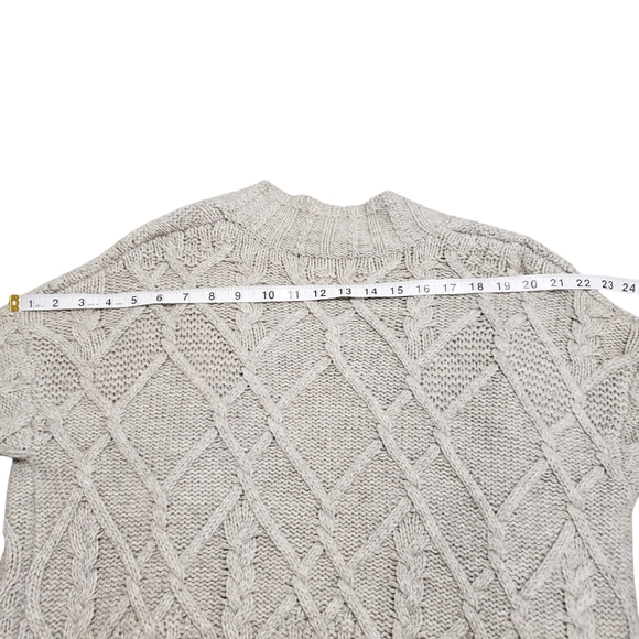 Rachel Zoe Chunky Cable Knit Wool Yak Blend Open Front Cardigan Sweater Sz Med - Picture 11 of 12